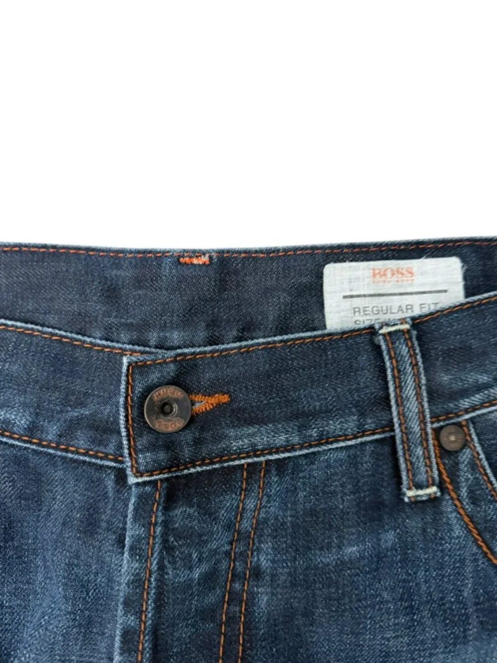 BOSS Hugo Boss Men’s Orange Regular Fit Straight Button Fly Jeans Size 38x30